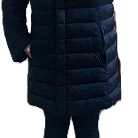 Tahari Shiny Puffer Coat, Black, Large - Picture 4 of 5